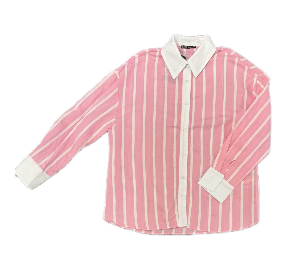 شومیز راه راه صورتی سفید Reyon - Image 2