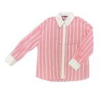 شومیز راه راه صورتی سفید Reyon