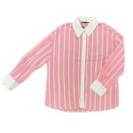 شومیز راه راه صورتی سفید Reyon