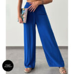 شلوار پارچه ای آبی bisou