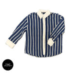 شومیز راه راه سرمه ای سفید Reyon