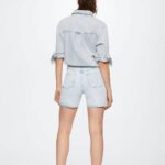 شلوارک آبی یخی mango - Image 3