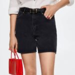 شلوارک ذغالی mango