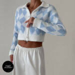 بافت آبی لوزی BISOU