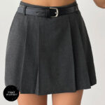 دامن خاکستری پلیسه BISOU