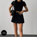 دامن مشکی پلیسه BISOU