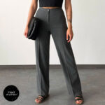 شلوار پارچه ای خاکستری BISOU