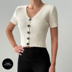 بافت تیشرت کرم Quzu - Image 2